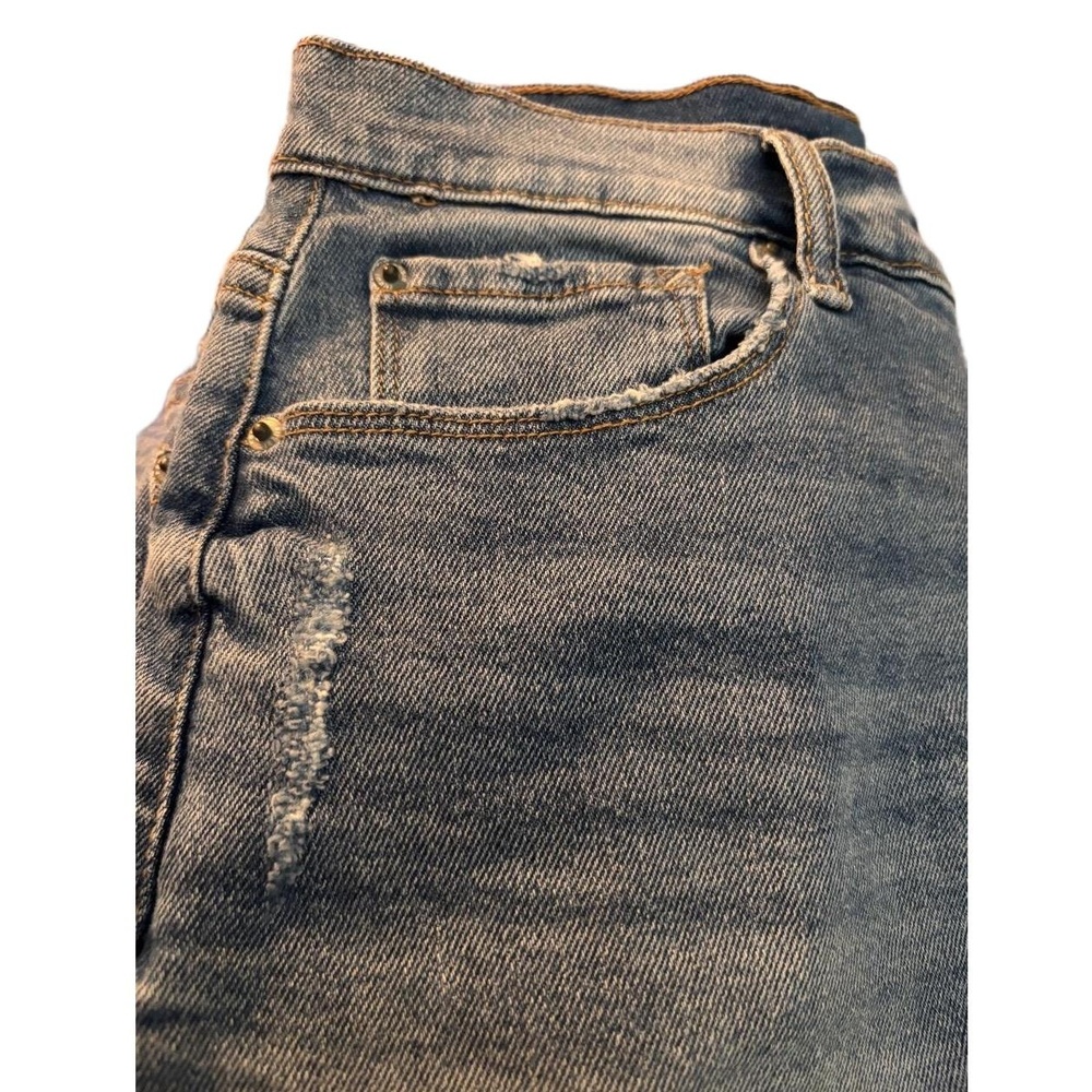 Kensie Jeans Frayed Mini Skirt Women’s Size 6/28 Light Blue Distressed Buttons - Picture 10 of 10
